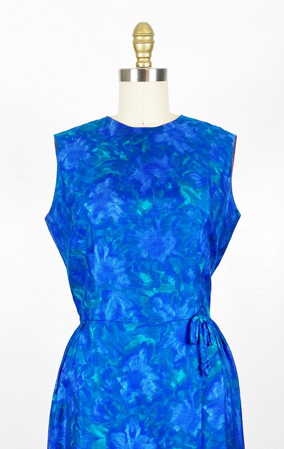 1960s Dress - 1960s Silk Dress - 1960s Floral Dre… - image 3