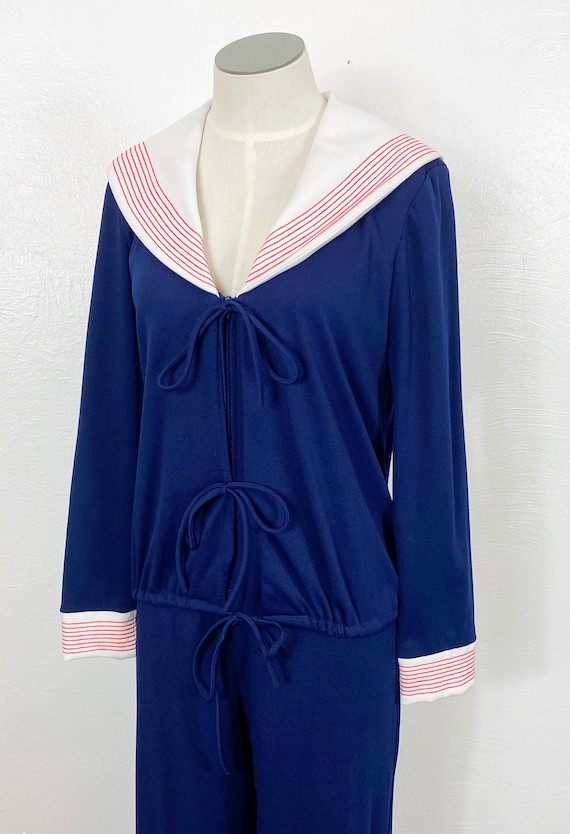 1970s Jumpsuit - 1970s Nautical Jumpsuit - Sailor… - image 7