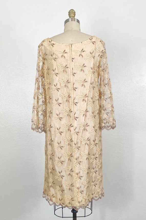 1960s Lace Dress - 1960s Floral Lace Dress - 1960… - image 7