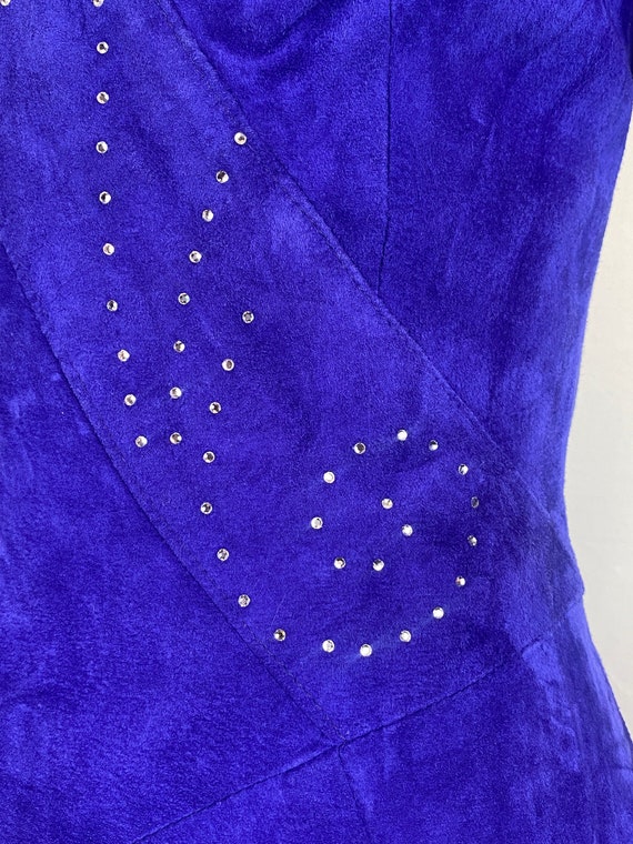 1980s Dress - 1980s Suede Dress - 1980s Mini Dres… - image 4
