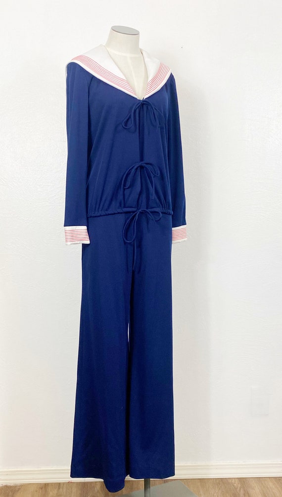 1970s Jumpsuit - 1970s Nautical Jumpsuit - Sailor… - image 4