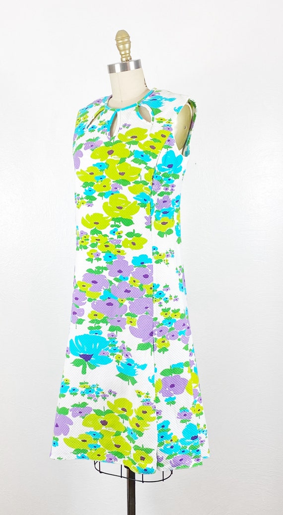 1960s Dress - 1960s Floral Dress - 1960s Drop Wai… - image 8