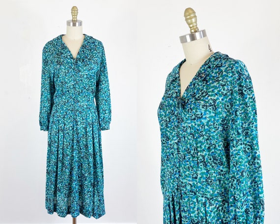 1950s Dress / 50s abstract dress / Plus Size 50s d