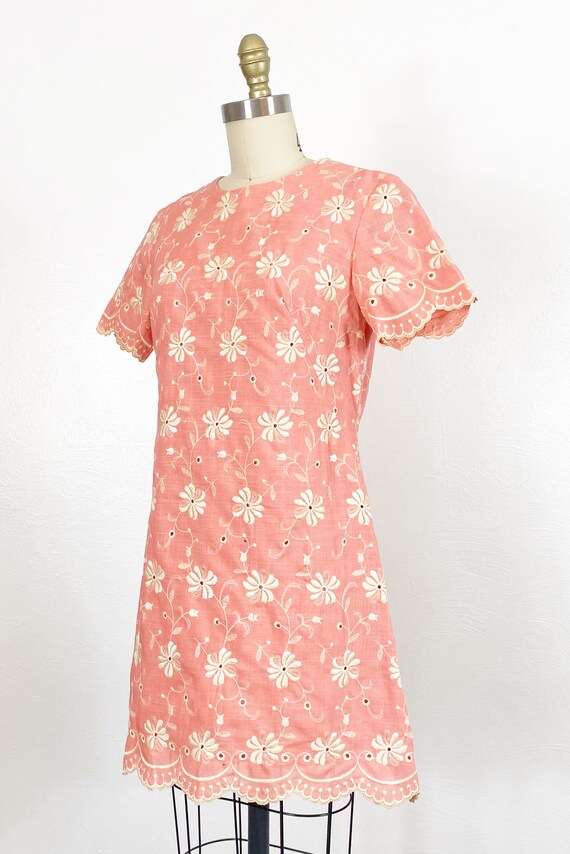 1960s Eyelet Dress - 1960s Floral Dress - 1960s D… - image 6