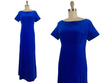 1960s Gown - 1960s Velvet Gown - 1960s Evening Dress - Size Medium