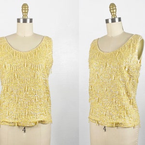 1960s Sequin Top - Wool Sequin Top - Hong Kong Top - Size Medium - Large