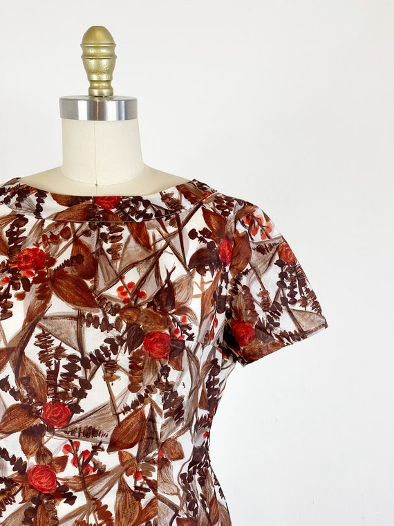 1950s Dress / 50s floral dress / Abstract floral … - image 3