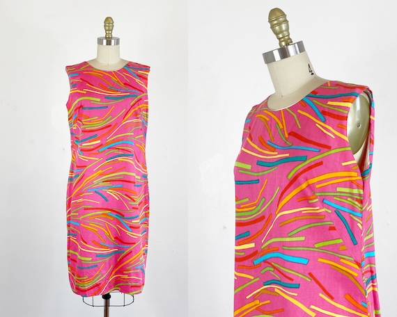 1960s Shift Dress / Mod Dress / Abstract Dress / S