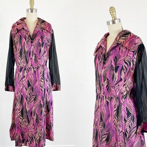 1970s disco dress / studio 54 dress / abstract dress/ Size Large image 1