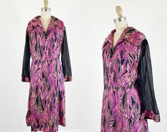 1970s disco dress / studio 54 dress / abstract dress/ Size Large