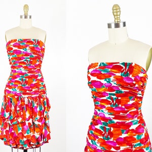 1980s Dress - 1980s Day Dress - 1980s Party Dress - Size Small