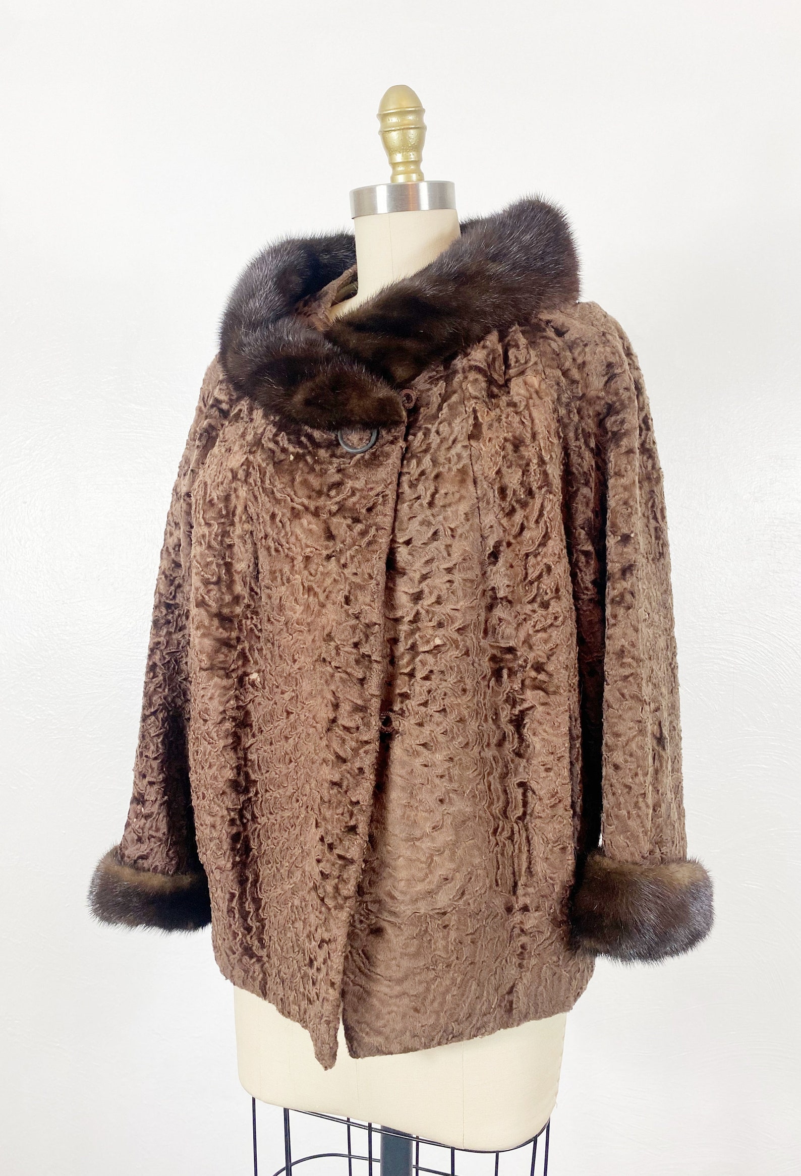 1950s Lamb Fur Coat Vintage Lamb Coat 1950s Fur Coat Etsy