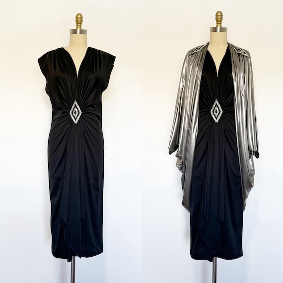 1970s Dress / 1970s Party Dress / 1970s Cocktail Dress / Size Medium