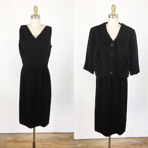 1960s dress // little black dress set // Jackie Kennedy dress // Medium