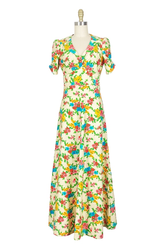 1970s Dress - 1970s Floral Dress - 1970s Maxi Dre… - image 2