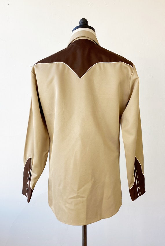 1970s H Bar C Shirt - Western Shirt - Gaberdine S… - image 5