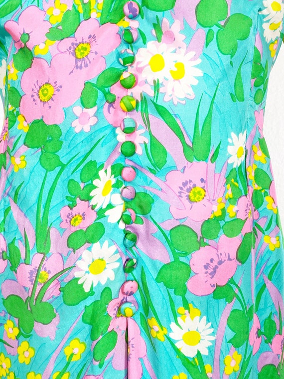 1960s Floral Dress - 1960s Mod Dress - 1960s Dres… - image 4