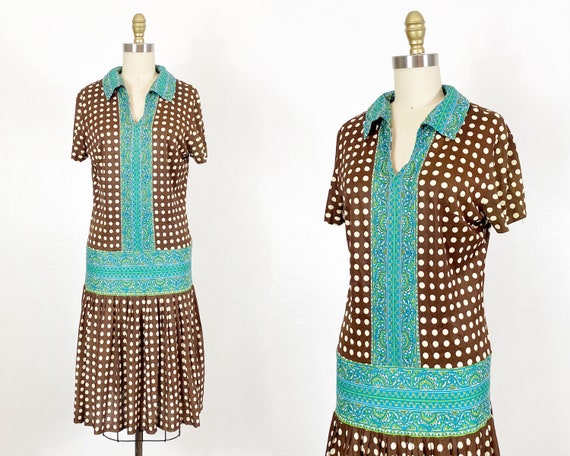 1960s Mod Dress - 1960s Day Dress - 1960s Drop Wa… - image 1