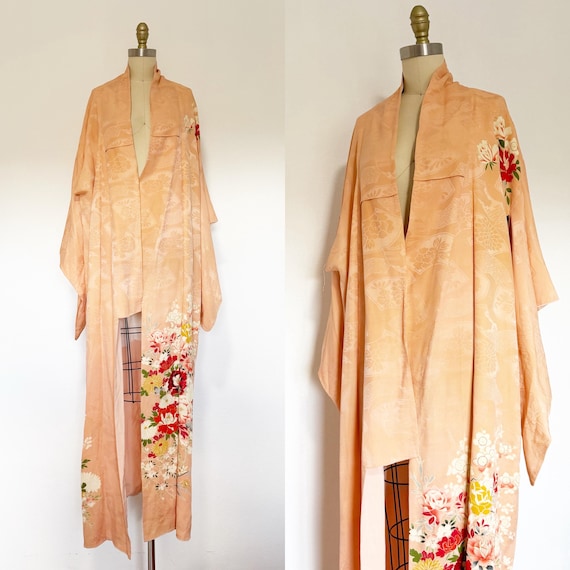 Vintage Japanese Kimono - Vintage Kimono - Floral Kimono - Unisex Kimono