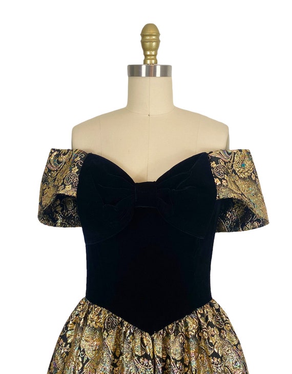 1980s Jessica McClintock Gown - 1980s Gold Gown -… - image 3