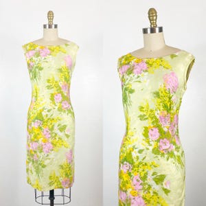 1960s Dress - 1960s Floral Dress - 1960s Day Dress - Size Medium