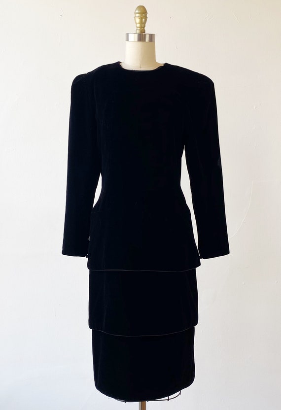 1990s Velvet Dress Black Velvet Dress 