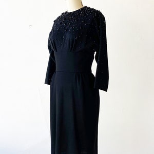 1960s Black Dress 1960s Cocktail Dress 1960s Wool Dress Size Small image 7