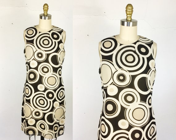 1990s dress // swirl print shift dress by Emanuel