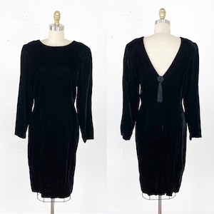 1990s dress // black velvet dress // cocktail dress // medium