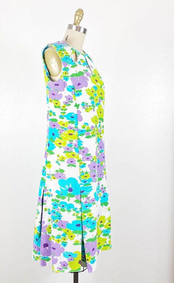 1960s Dress - 1960s Floral Dress - 1960s Drop Wai… - image 5