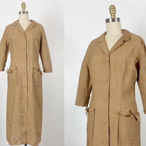 1960s Shirt Dress - 1960s Wiggle Dress - 1960s Dress - Size Large