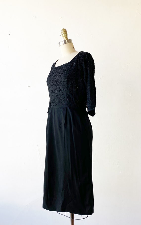 1950s Dress - 1950s Party Dress - 1950s Black Dre… - image 4