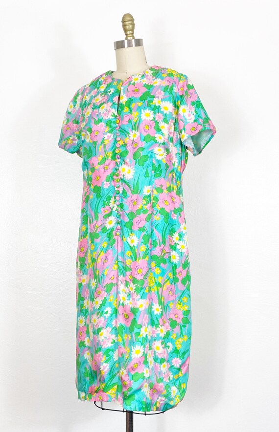 1960s Floral Dress - 1960s Mod Dress - 1960s Dres… - image 7