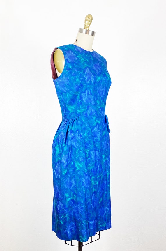 1960s Dress - 1960s Silk Dress - 1960s Floral Dre… - image 4