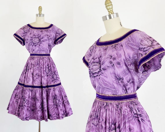 1950s Fiesta Dress - Patio Dress - Patio Skirt - P
