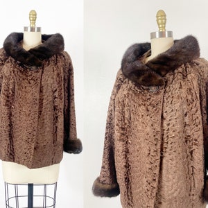 1950s Lamb Fur Coat - Vintage Lamb Coat - 1950s Fur Coat - Size Medium - Large
