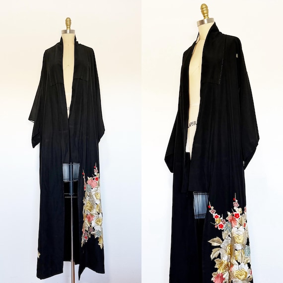 Vintage Japanese Kimono - Vintage Kimono - Floral Kimono - Unisex Kimono