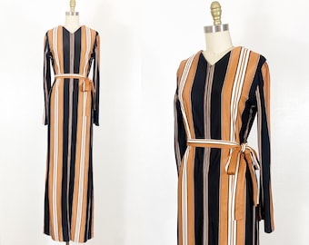 1970s Dress - 1970s Day Dress - 1970s Maxi Dress - Size Large