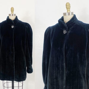 1970s Faux Fur Coat 1970s Black Fur Coat 1970s Coat Size Large - Etsy