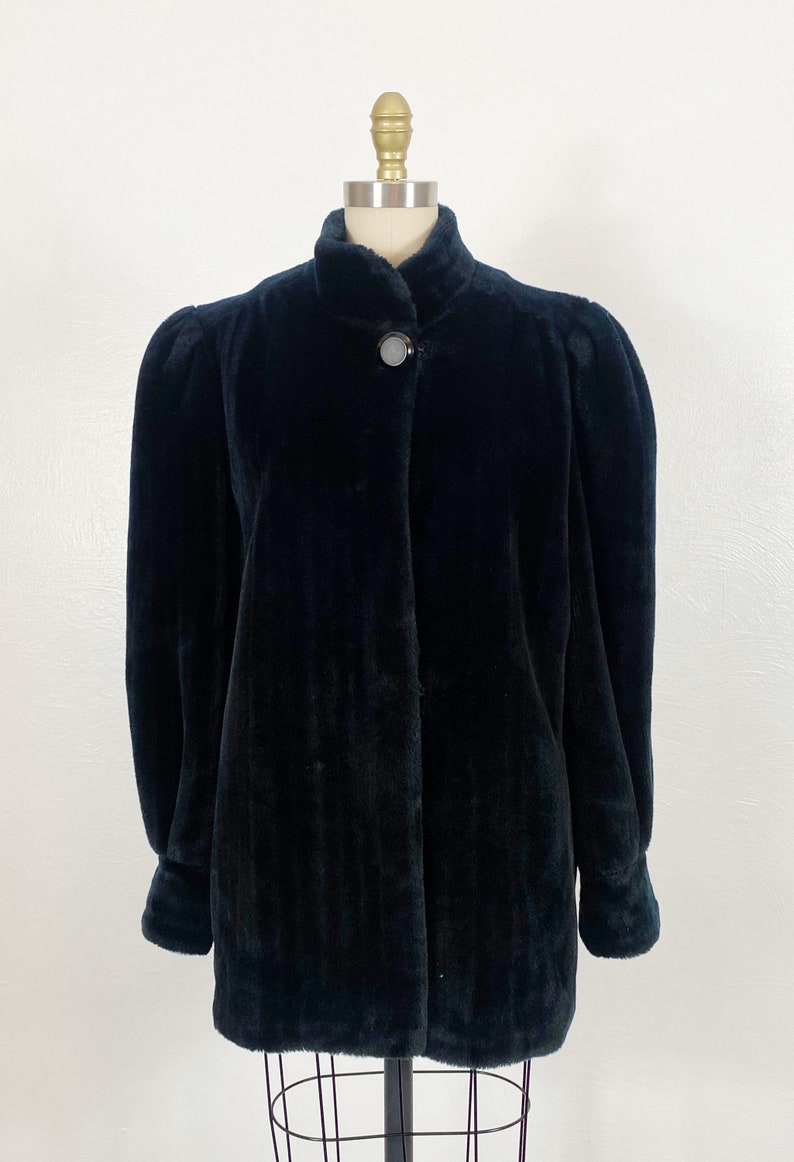 1970s Faux Fur Coat 1970s Black Fur Coat 1970s Coat Size Etsy