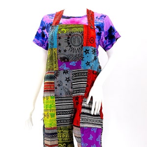 Cotton Hippie Handmade Gheri Patchwork Pant Style Bohemian Overalls, Bohemian Jumpsuit, Eco-Friendly Clothing