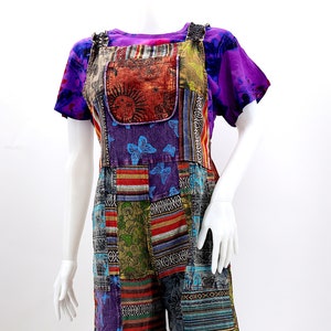 Handmade Cotton Patchwork Overalls Colorful Hippie Bohemian Jumpsuit