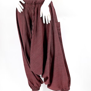 Handmade Cotton Harem Pants Solid Color Aladdin Style Boho Trousers