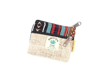 Hemp Coin Purse, made from 100% Handmade Hemp, Multiple color, Zipper closed, Made with love from the Himalayas