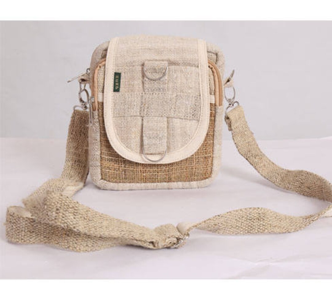Unique Design Four Pocket Hemp Hobo Passport Crossbody Bag Hippie Bag