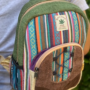 Unique design mini Hemp Backpack Small Back Pack Hippie Bag Pack Festival Bag Pack 100% Hemp|100 VEGAN| FAIR TRADE | Handmade with Love