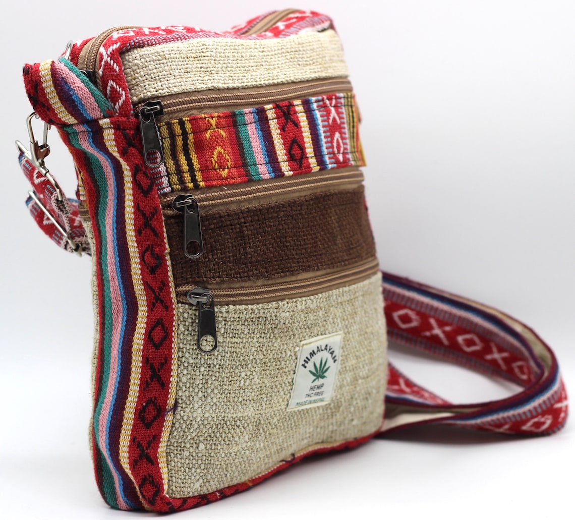 Five Pocket Hemp Hobo Tablet Crossbody Bag Hippie Bag Festival Etsy