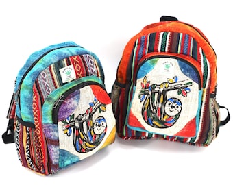 Rainbow Himalaya Hanf Mini Rucksack Fair Trade Festival Tasche
