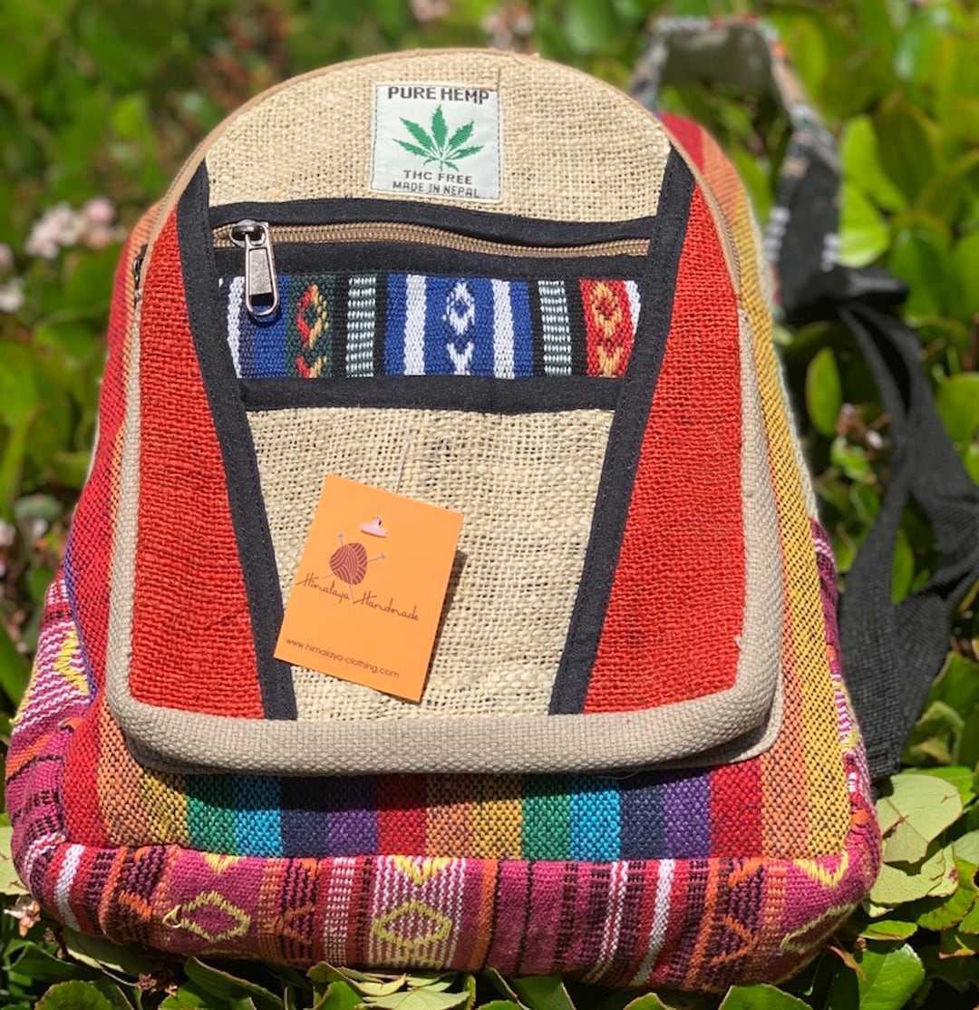 Mini Hemp Backpack Small Backpack Hippie Backpack Briefcase Festival