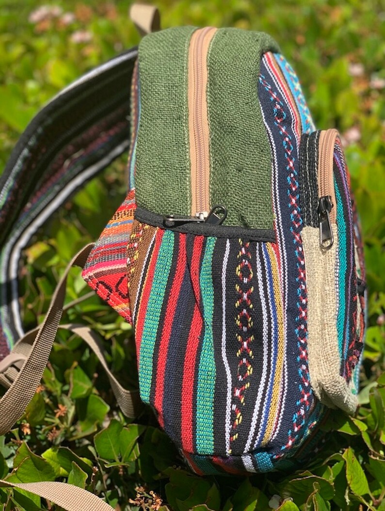 Unique Mini Hemp Backpack Small Back Pack Hippie Bag Pack Etsy